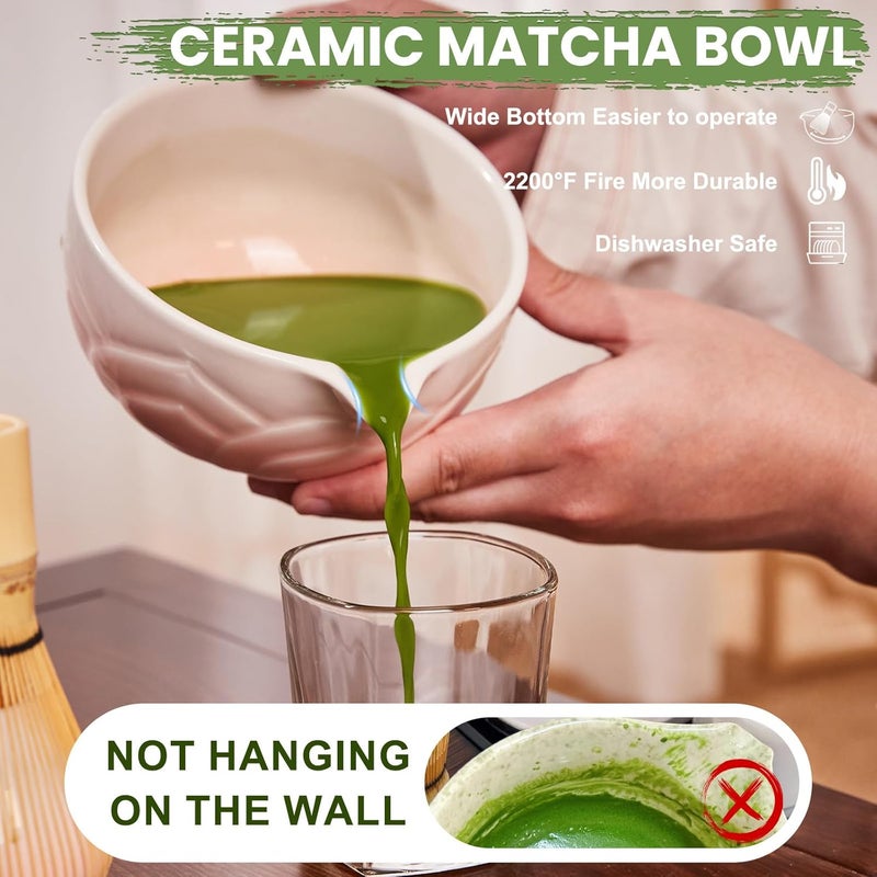 RANERANE Matcha Whisk Set, Lotus Gradient Pink Ceramic Matcha Set Includes Matcha Bowl, Matcha Whisk (Chasen) and Holder, Sifter, Bamboo Scoop & Spoon - 6 Pcs Matcha Kit for Matcha Lovers - Image 4